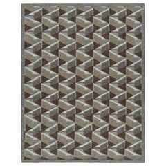 Rug & Kilim’s Scandinavian Style Rug in Brown with Chevron Geometric Patterns