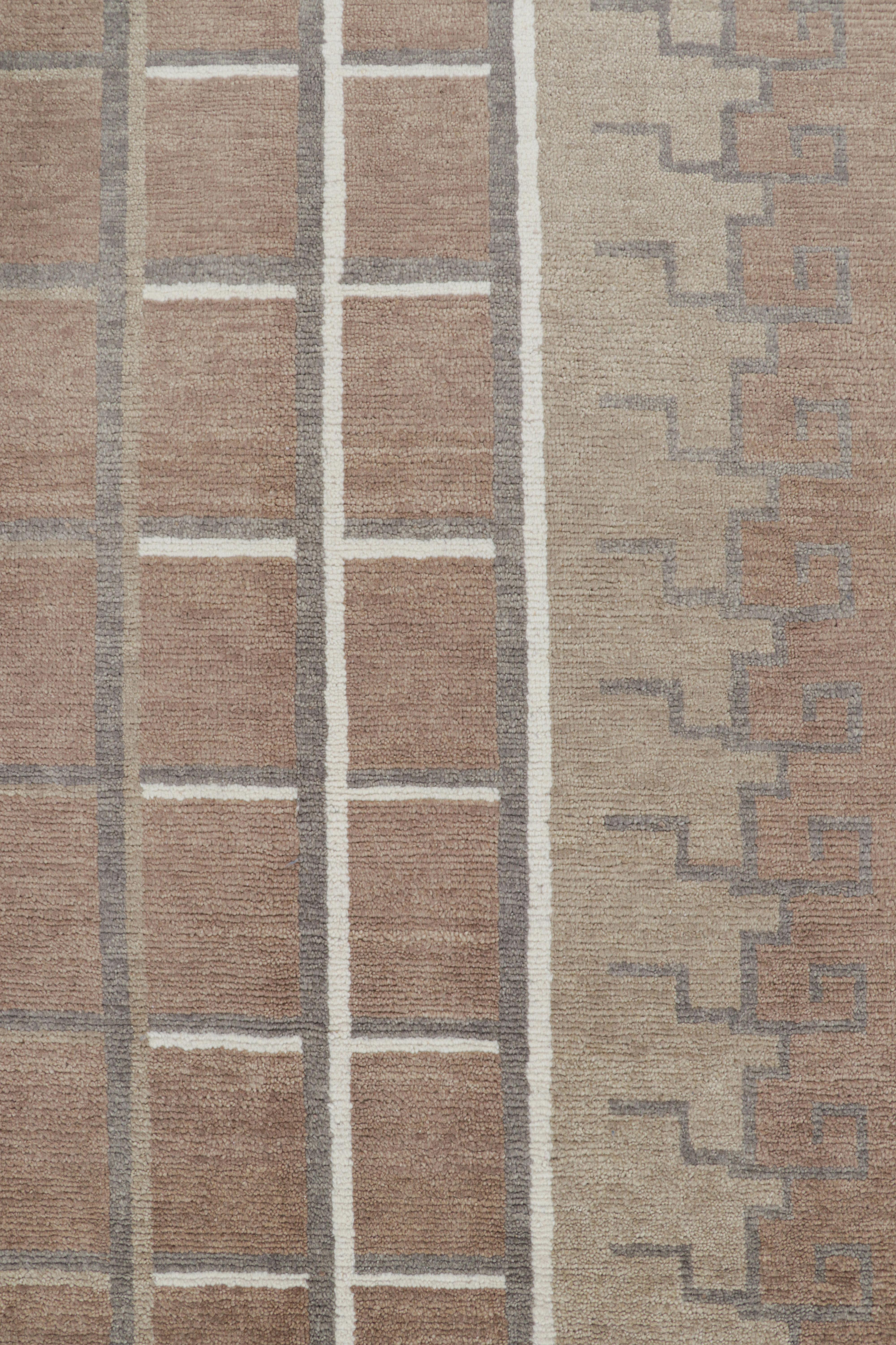 Rug & Kilim's Scandinavian Style Rug in Brown with Geometric Patterns (tapis de style scandinave à motifs géométriques) Neuf - En vente à Long Island City, NY