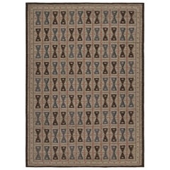 Rug & Kilim’s Scandinavian Style Rug in Brown With Geometric Patterns