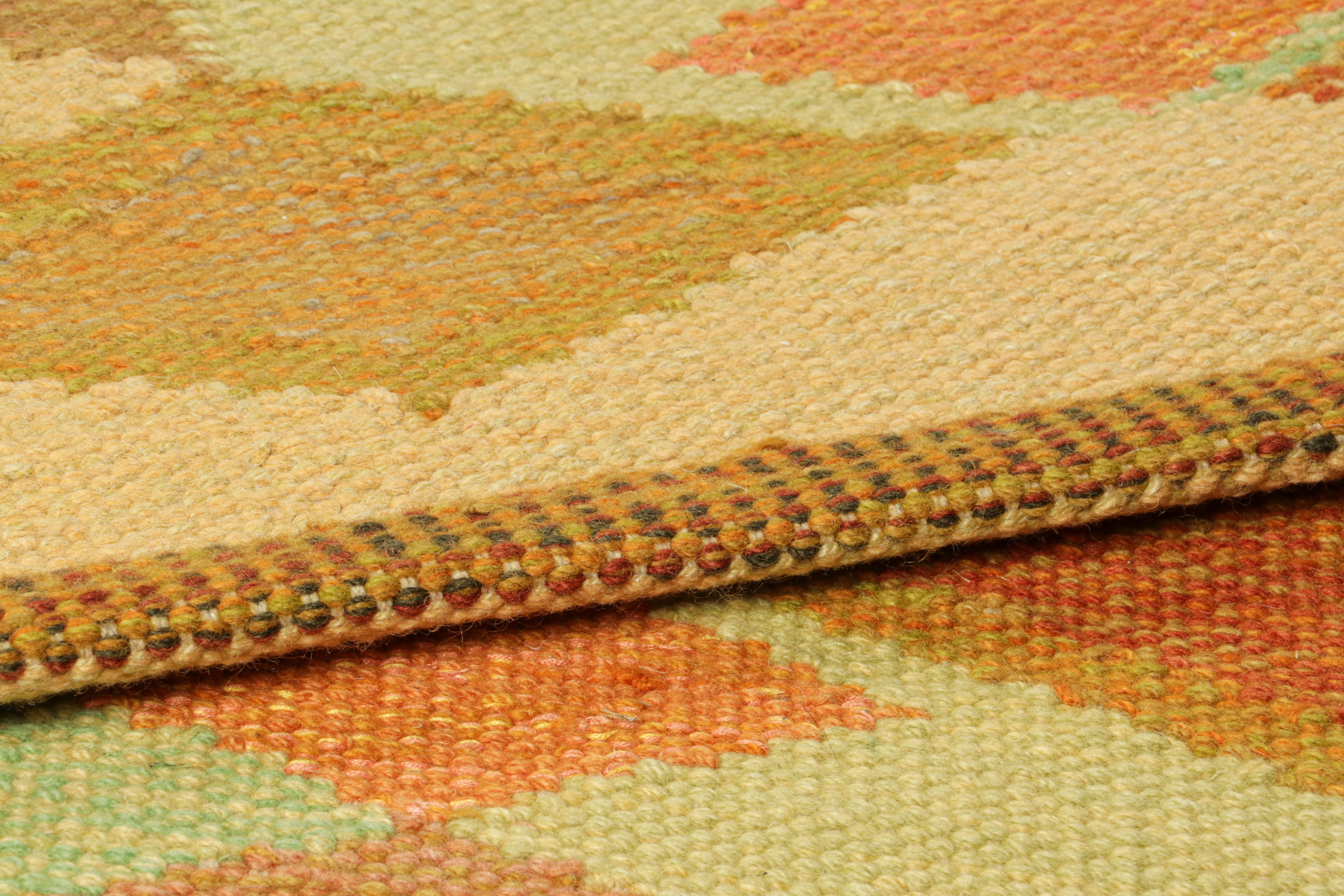 Contemporary Rug & Kilim’s Scandinavian Style Rug in Colorful Tones with Geometric Patterns For Sale