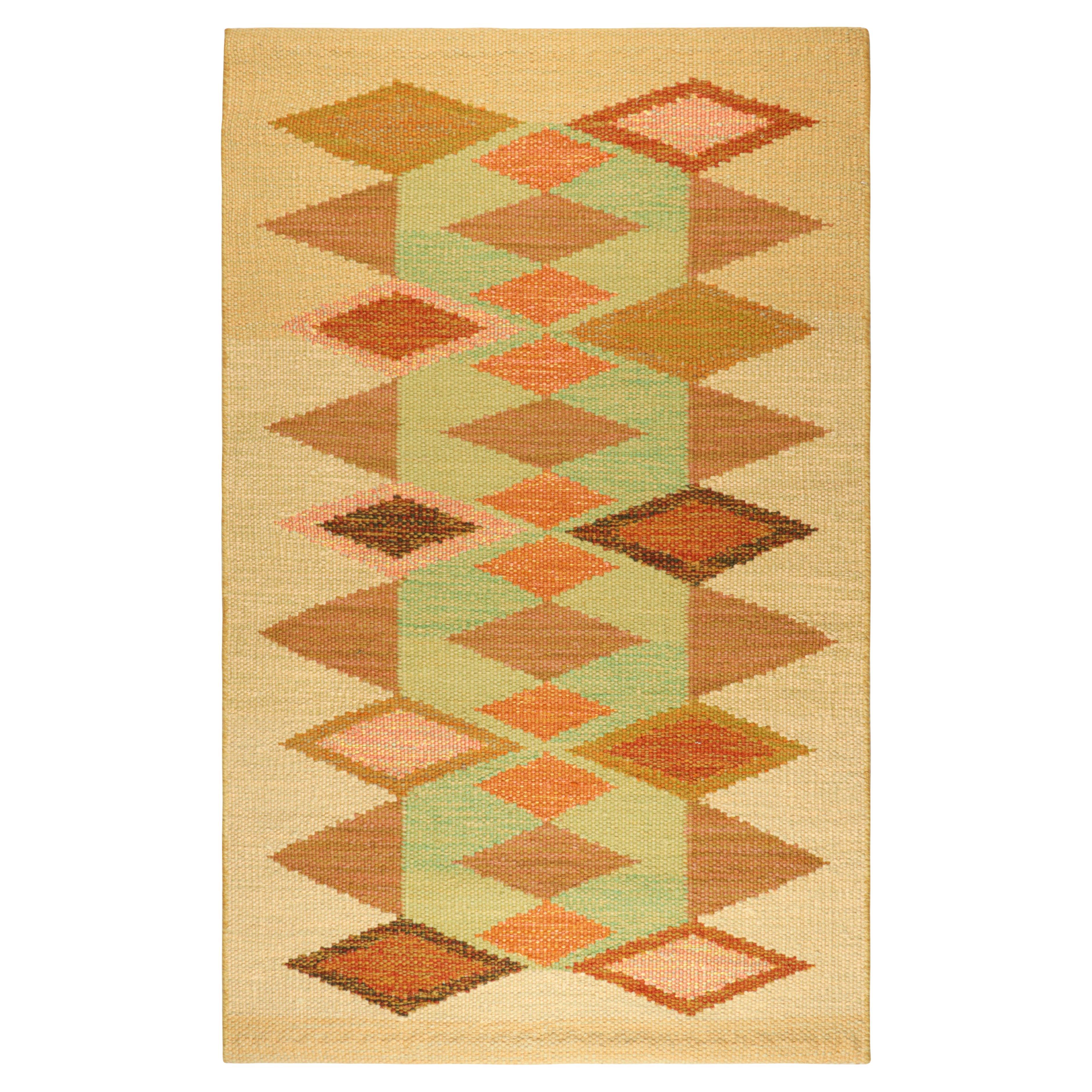 Rug & Kilim’s Scandinavian Style Rug in Colorful Tones with Geometric Patterns