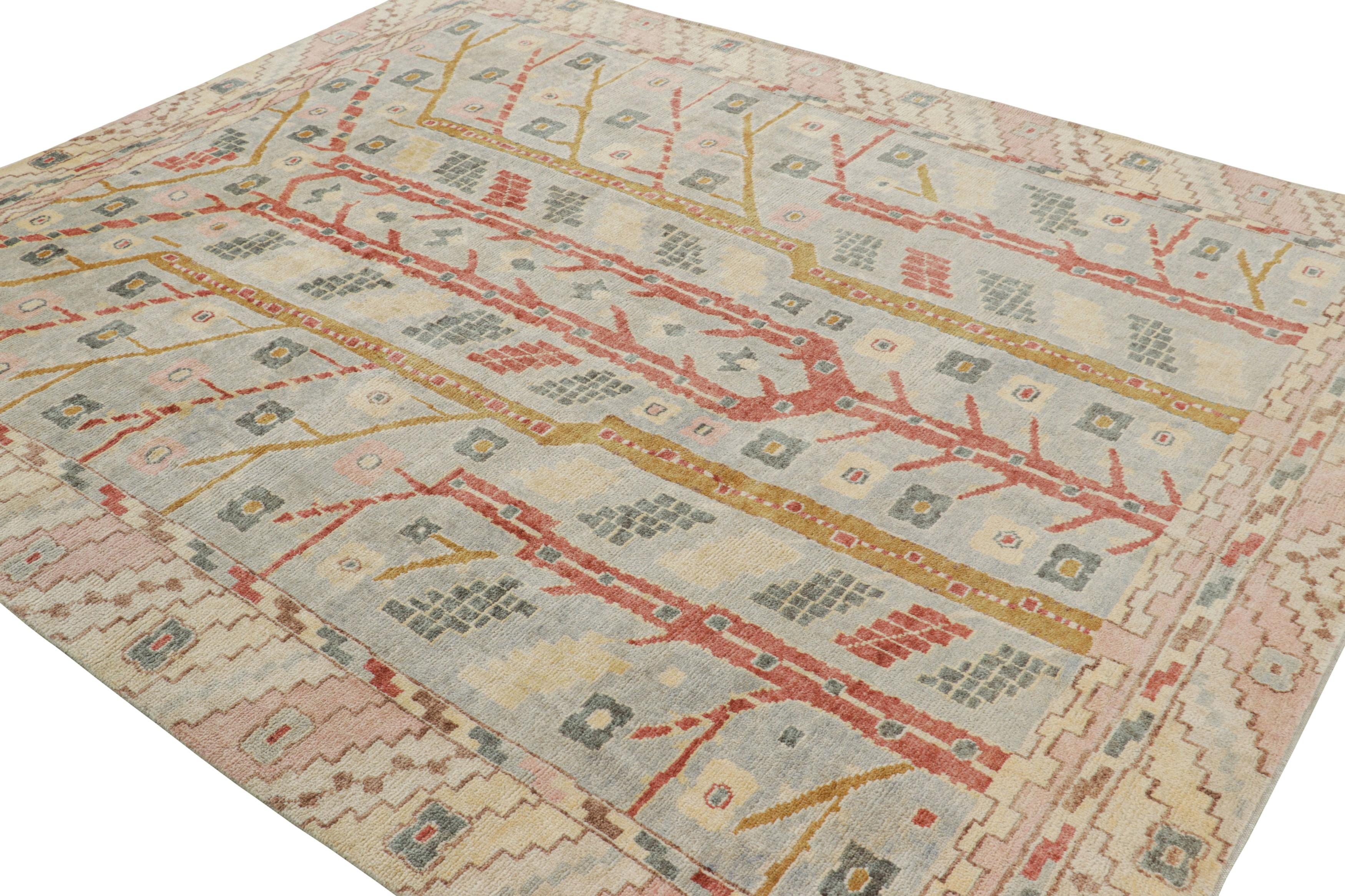 Rug & Kilim's Scandinavian Style Rug in Cream & Ice Blue with Geometric Patterns (tapis de style scandinave à motifs géométriques) Neuf - En vente à Long Island City, NY