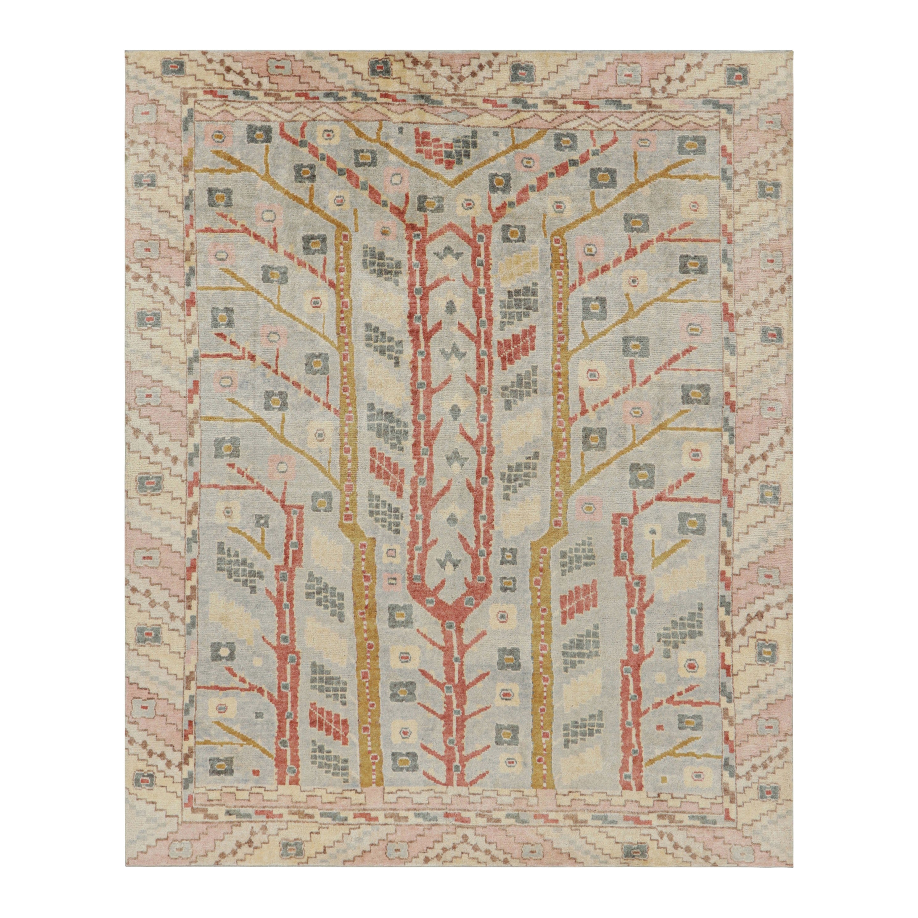 Rug & Kilim's Scandinavian Style Rug in Cream & Ice Blue with Geometric Patterns (tapis de style scandinave à motifs géométriques) en vente