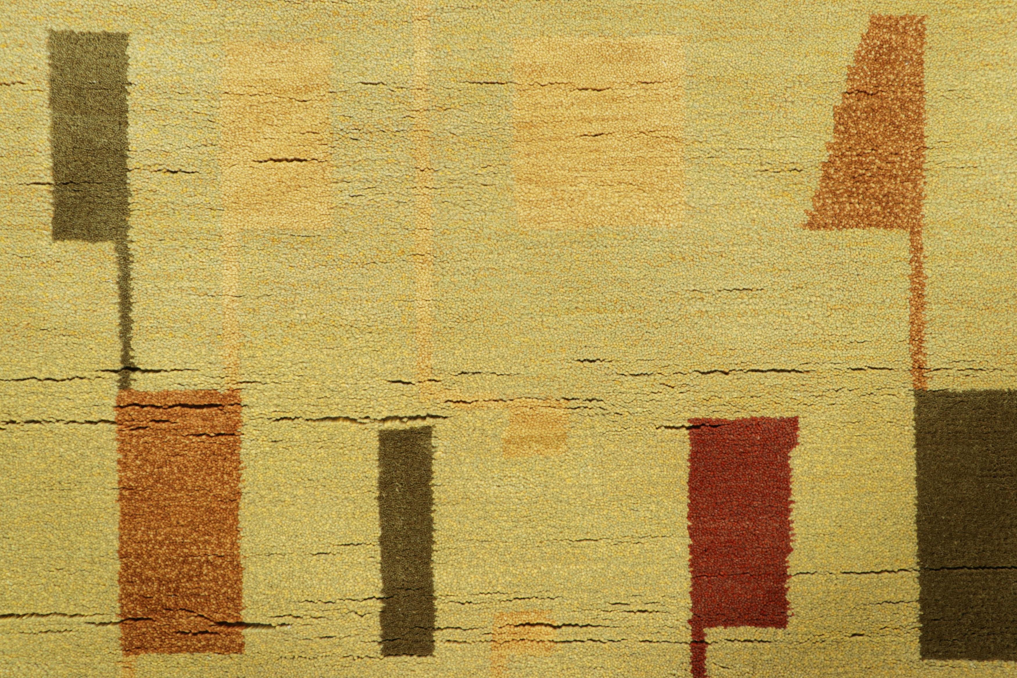 Modern Rug & Kilim’s Scandinavian Style Rug in Cream with Colorful Geometric Patterns For Sale