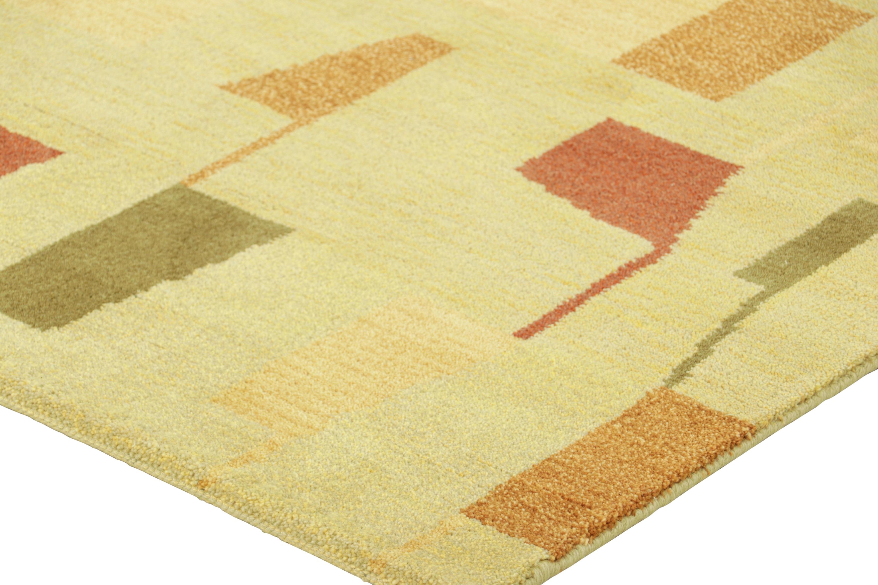 Rug & Kilim’s Scandinavian Style Rug in Cream with Colorful Geometric Patterns In New Condition For Sale In Long Island City, NY