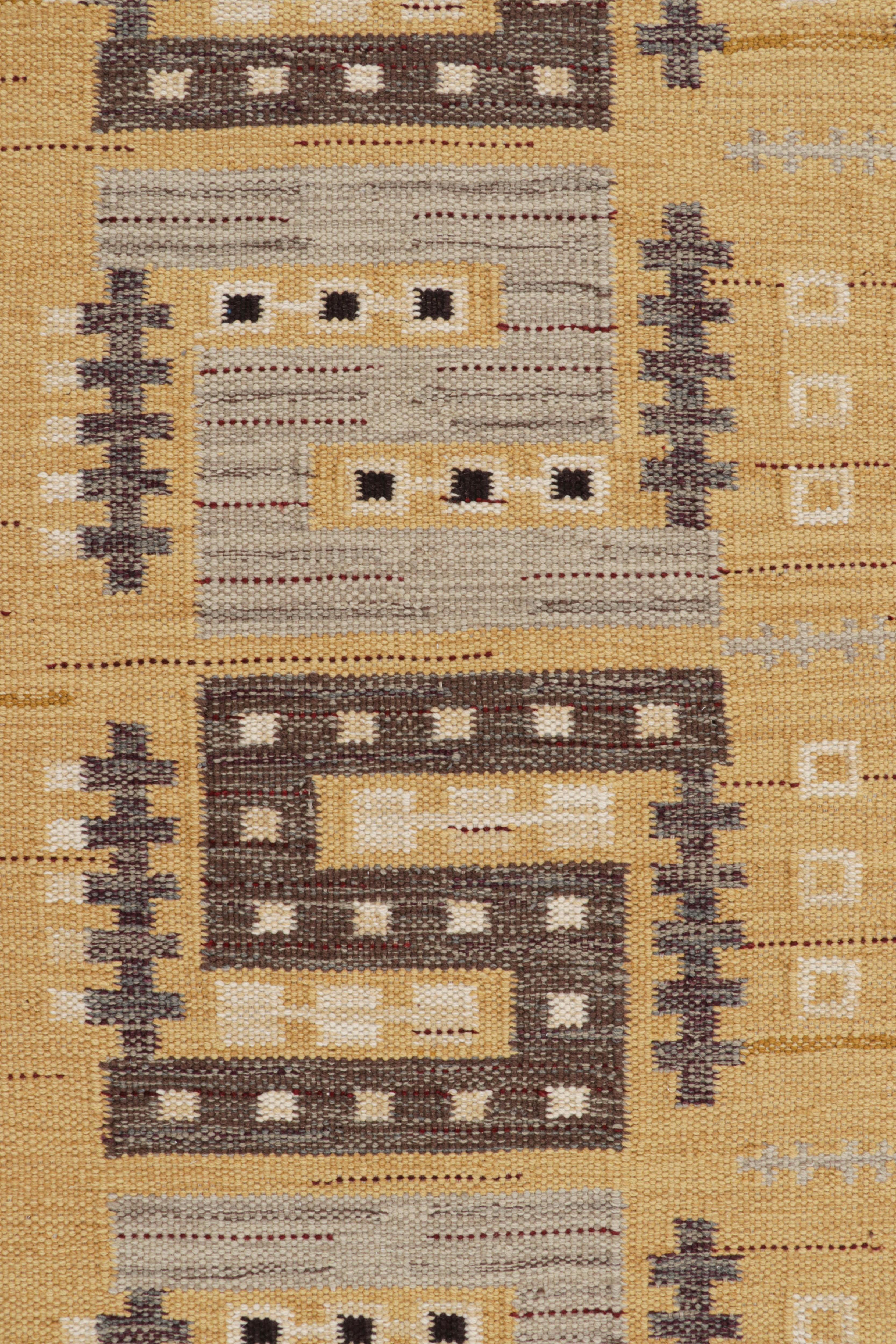Dieser 9x12 große skandinavische Kelim aus unserer berühmten Flachgewebe-Textur der gleichnamigen, preisgekrönten Collection'S ist aus Wolle handgewebt und vereint die Finesse schwedischer Ästhetik mit einem geschickten geometrischen Muster.

Über