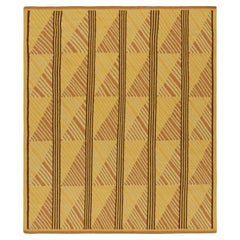 Rug & Kilim’s Scandinavian Style Rug in Gold with Geometric Diamond Patterns