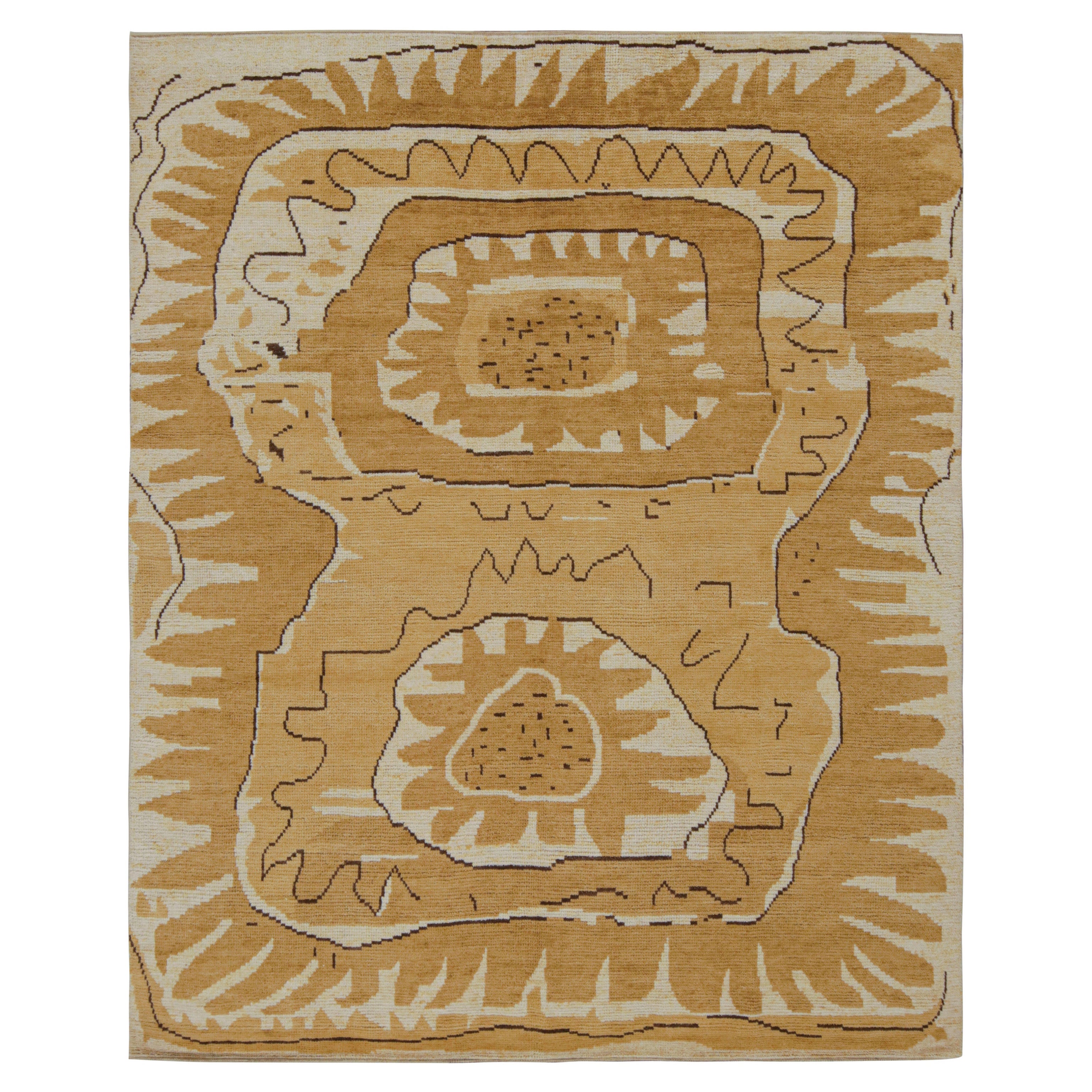 Tappeto in stile scandinavo Rug & Kilim in oro con motivi geometrici