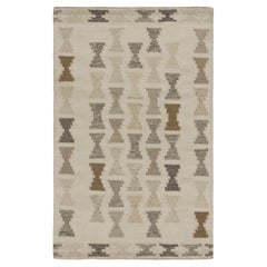 Rug & Kilim’s Scandinavian Style Rug in Gray and Blue, with Hourglass Patterns