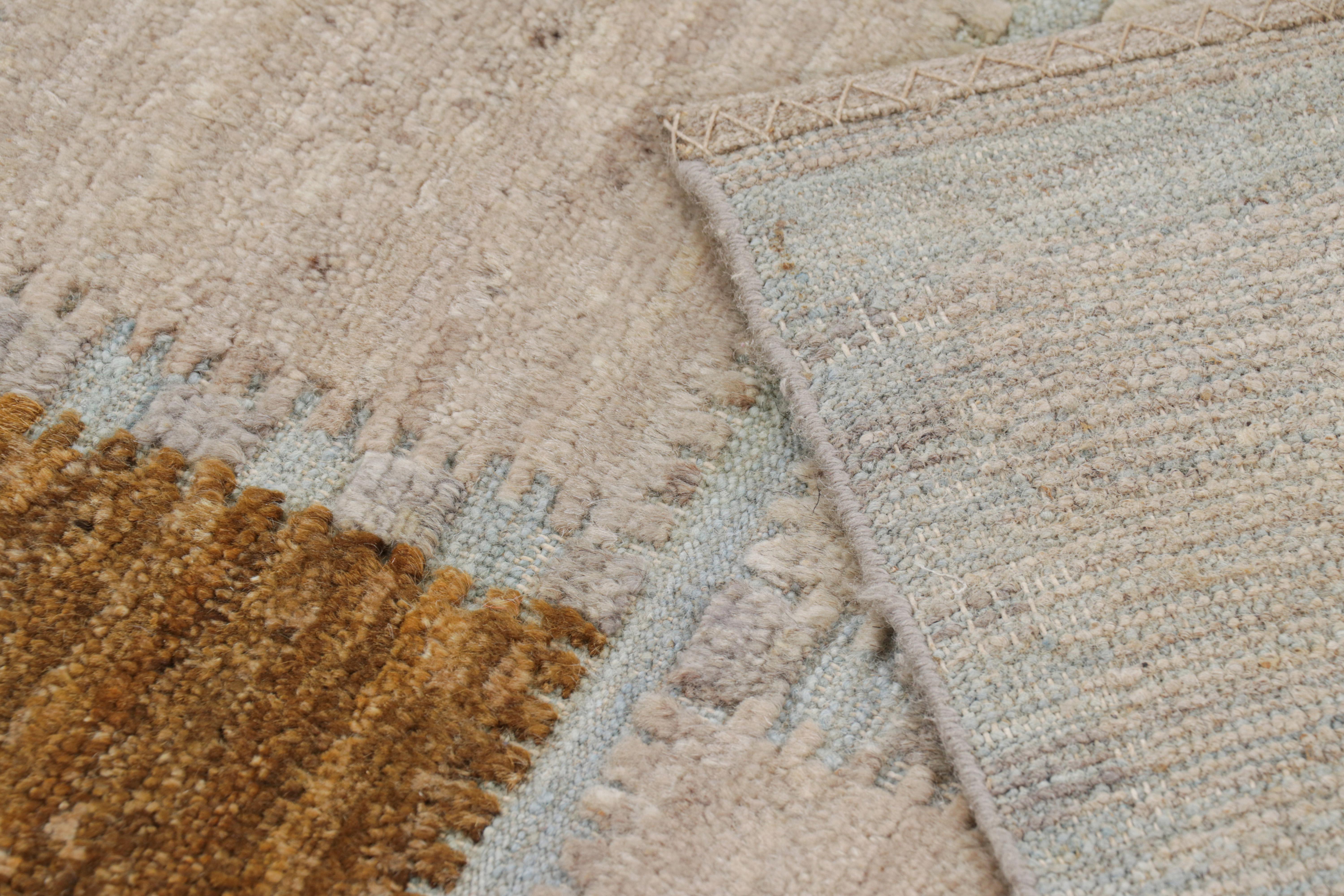 Contemporary Rug & Kilim’s Scandinavian Style Rug in Gray and Brown Geometric Patterns For Sale