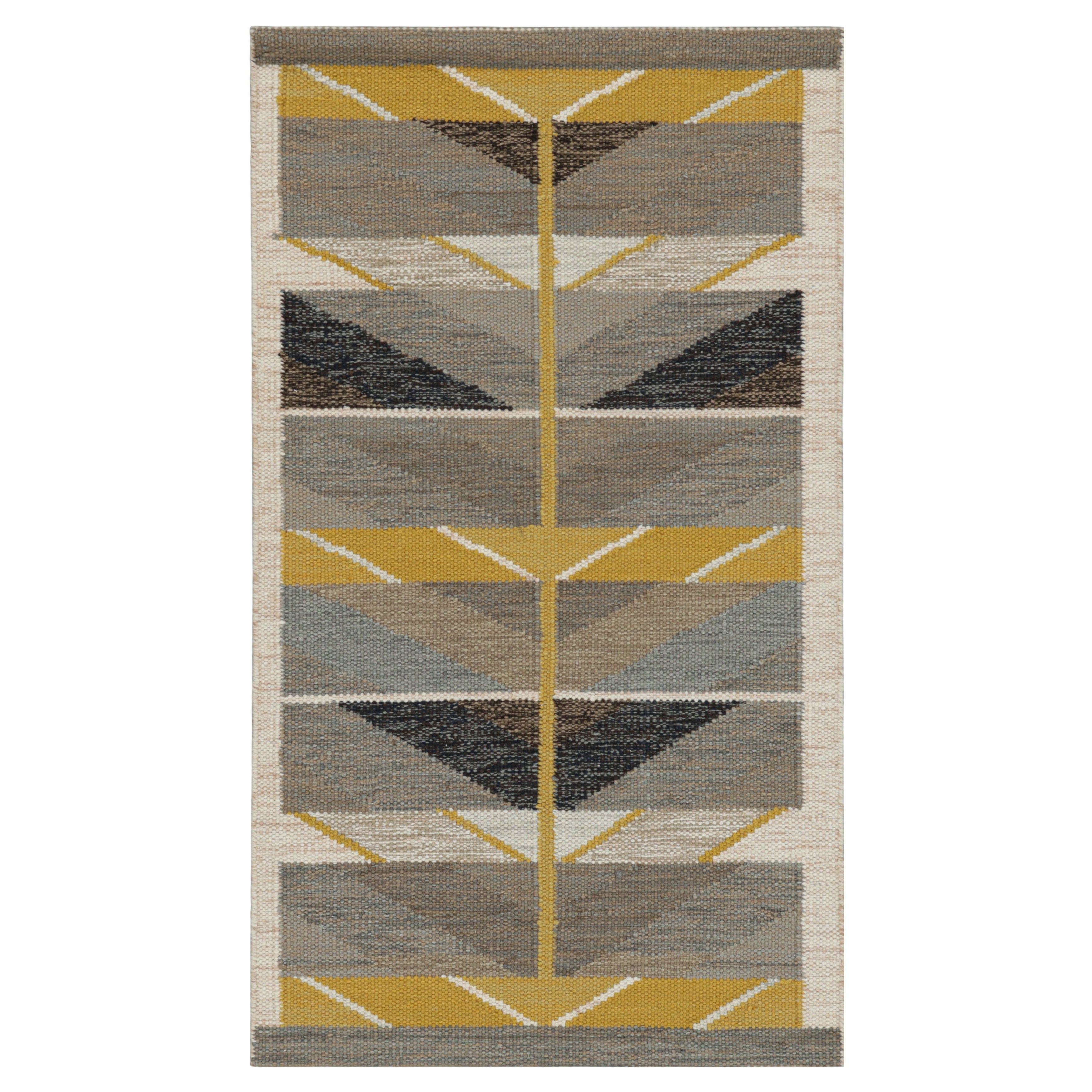 Tappeto in stile scandinavo Rug & Kilim in grigio e oro con motivi Chevron