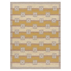Rug & Kilim: Tappeto in stile scandinavo in grigio e oro con motivi geometrici