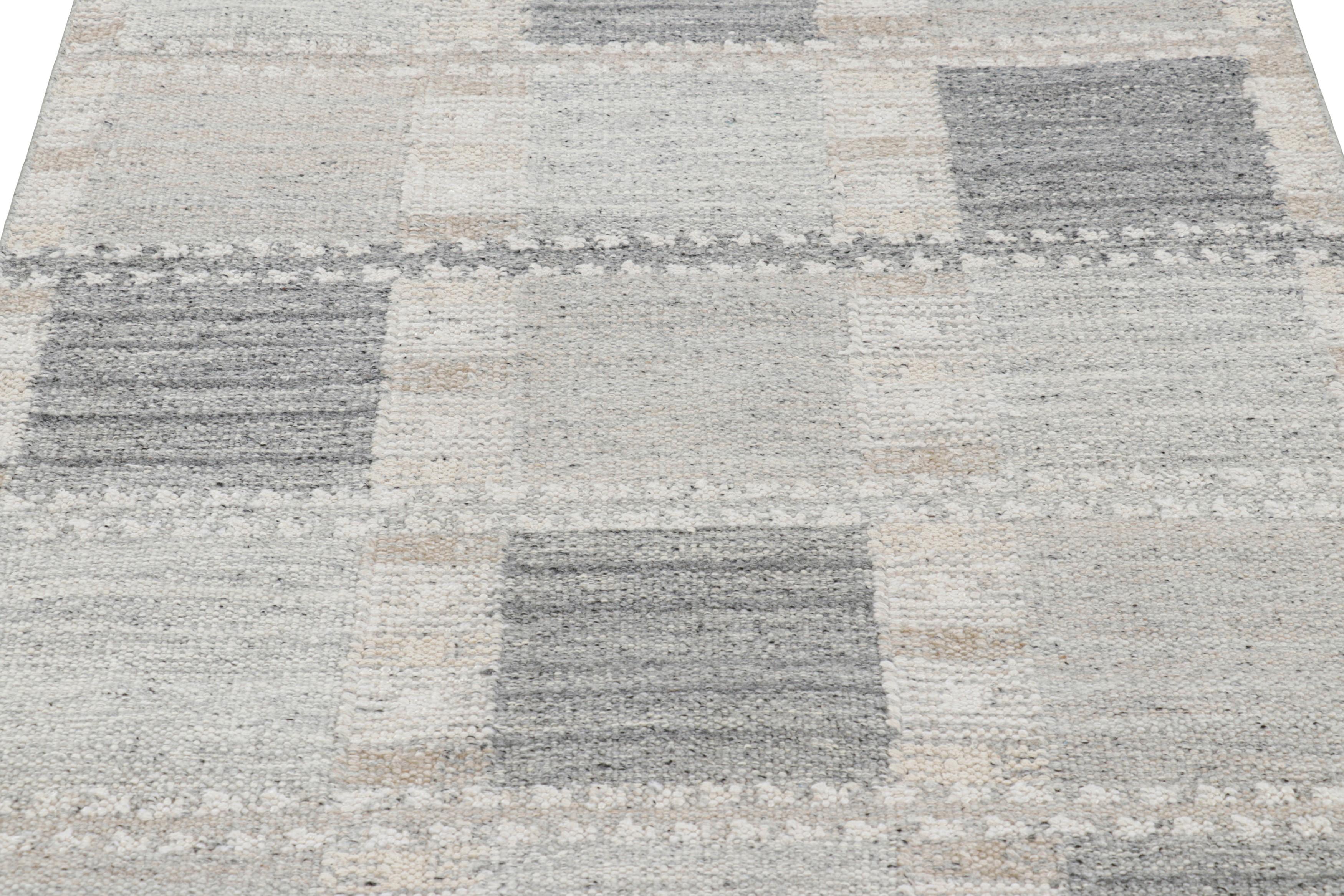 Made with handwoven wool, this 4x6 contemporary rug is an exciting new addition to Rug & Kilim’s Scandinavian rug collection—a contemporary reimagining of Swedish minimalism and vintage rugs and textiles of Rollakan and Rya traditions.

On the