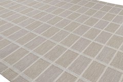 Rug & Kilim’s Scandinavian Style Rug in Gray and White with Geometric Patterns
