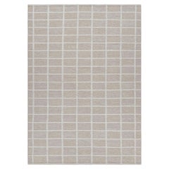 Rug & Kilim’s Scandinavian Style Rug in Gray and White with Geometric Patterns