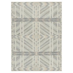 Rug 
Kilim
s Teppich im skandinavischen Stil in grau-beige und weiß-geometrischen Mustern