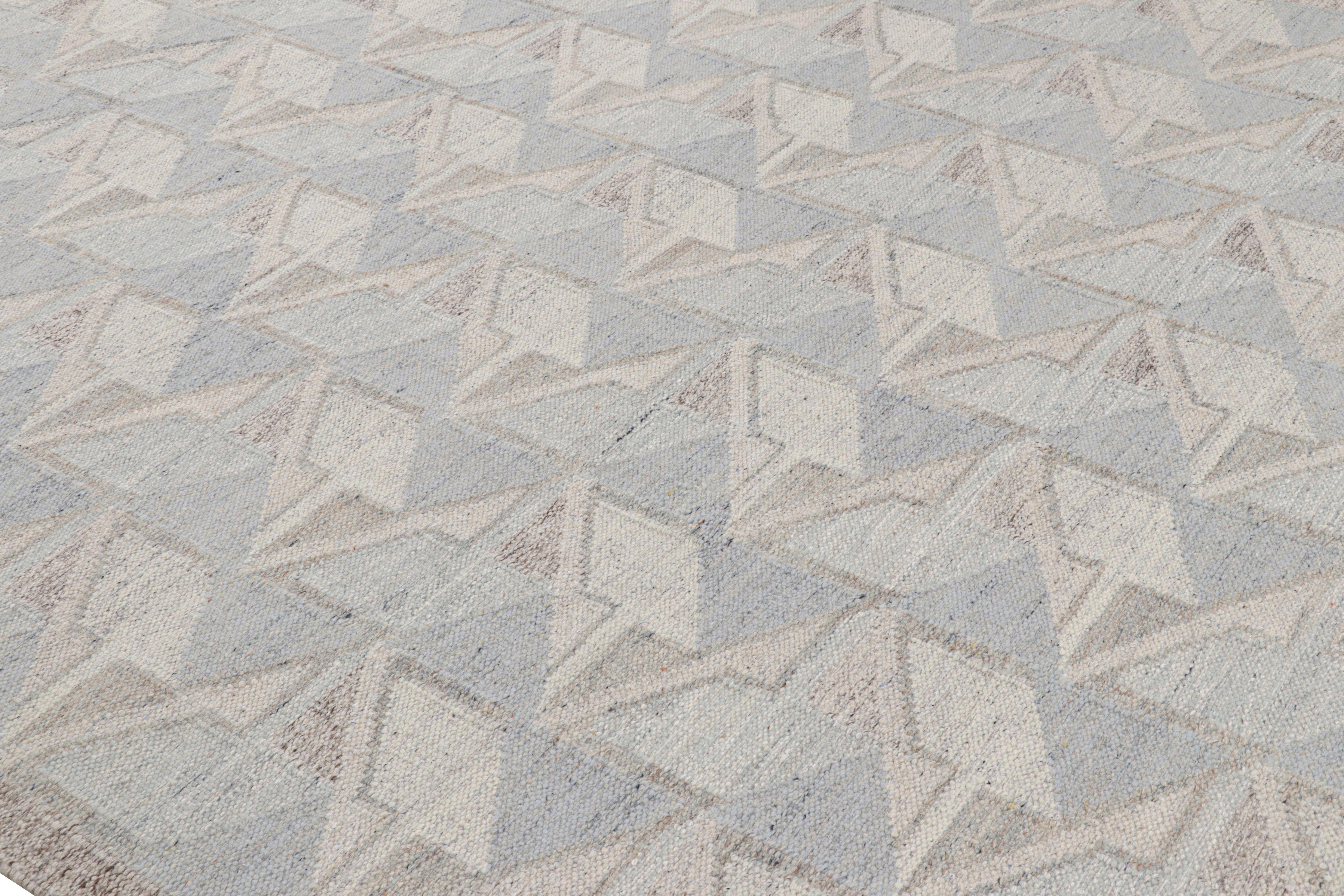 This 9x12 Scandinavian kilim, hand woven in wool, from our celebrated flat weave texture of the titular, award-winning collection, enjoys the finesse of Swedish aesthetics with a dextrous geometric pattern. 

On the design: 

Admirers of the craft