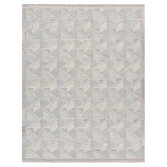 Alfombra de estilo escandinavo Rug & Kilim en gris y azul con motivos geométricos