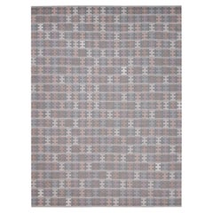 Tappeto in stile scandinavo Rug
Kilim con motivo geometrico grigio, viola e pesca