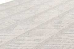 Rug & Kilim’s Scandinavian Style Rug in Gray & White with Geometric Patterns