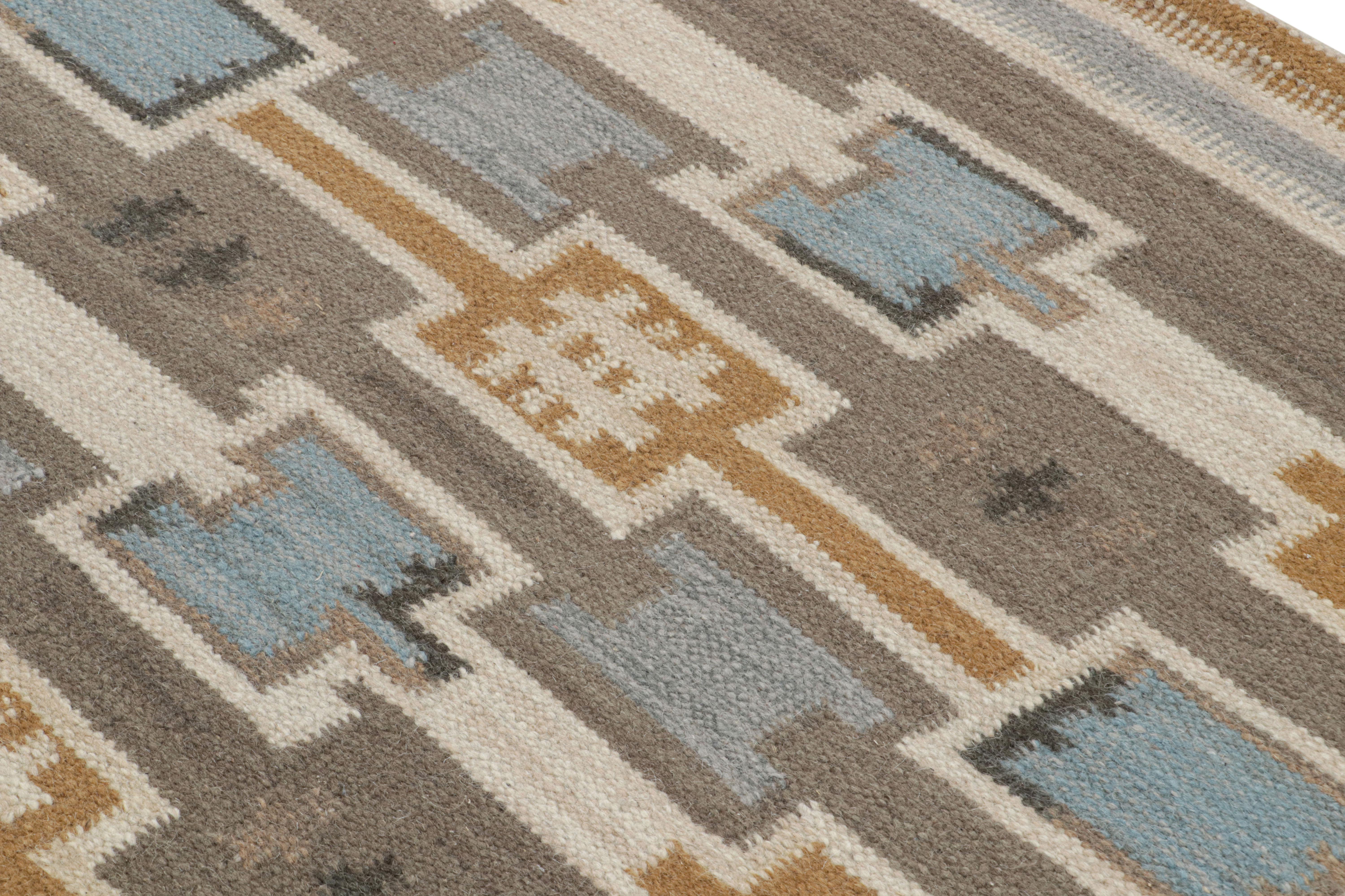 Rug & Kilim's Teppich im skandinavischen Stil in Grau mit geometrischen Mustern im Zustand „Neu“ im Angebot in Long Island City, NY