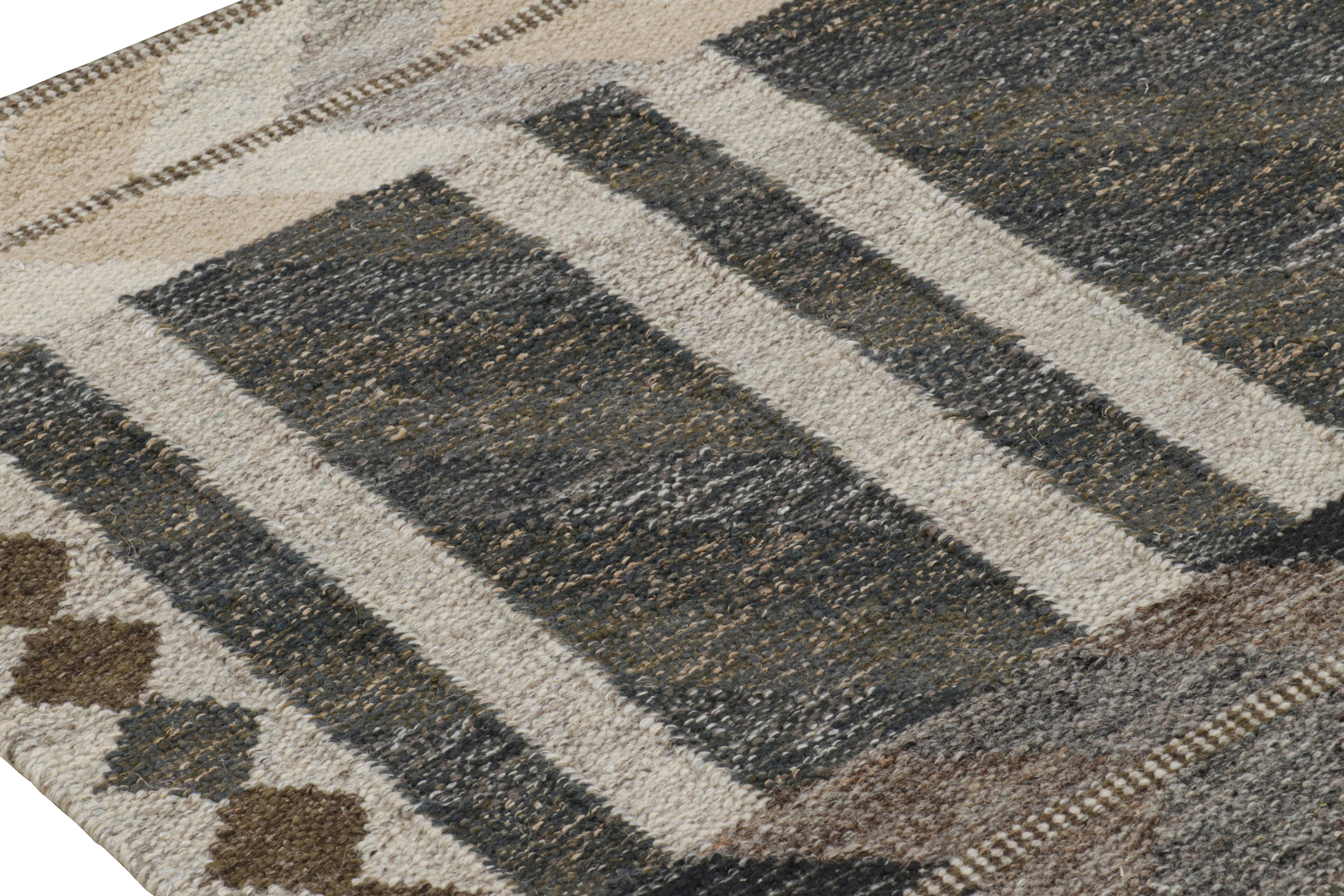 Rug & Kilim’s Scandinavian Style Rug in Gray with Geometric Patterns In New Condition For Sale In Long Island City, NY