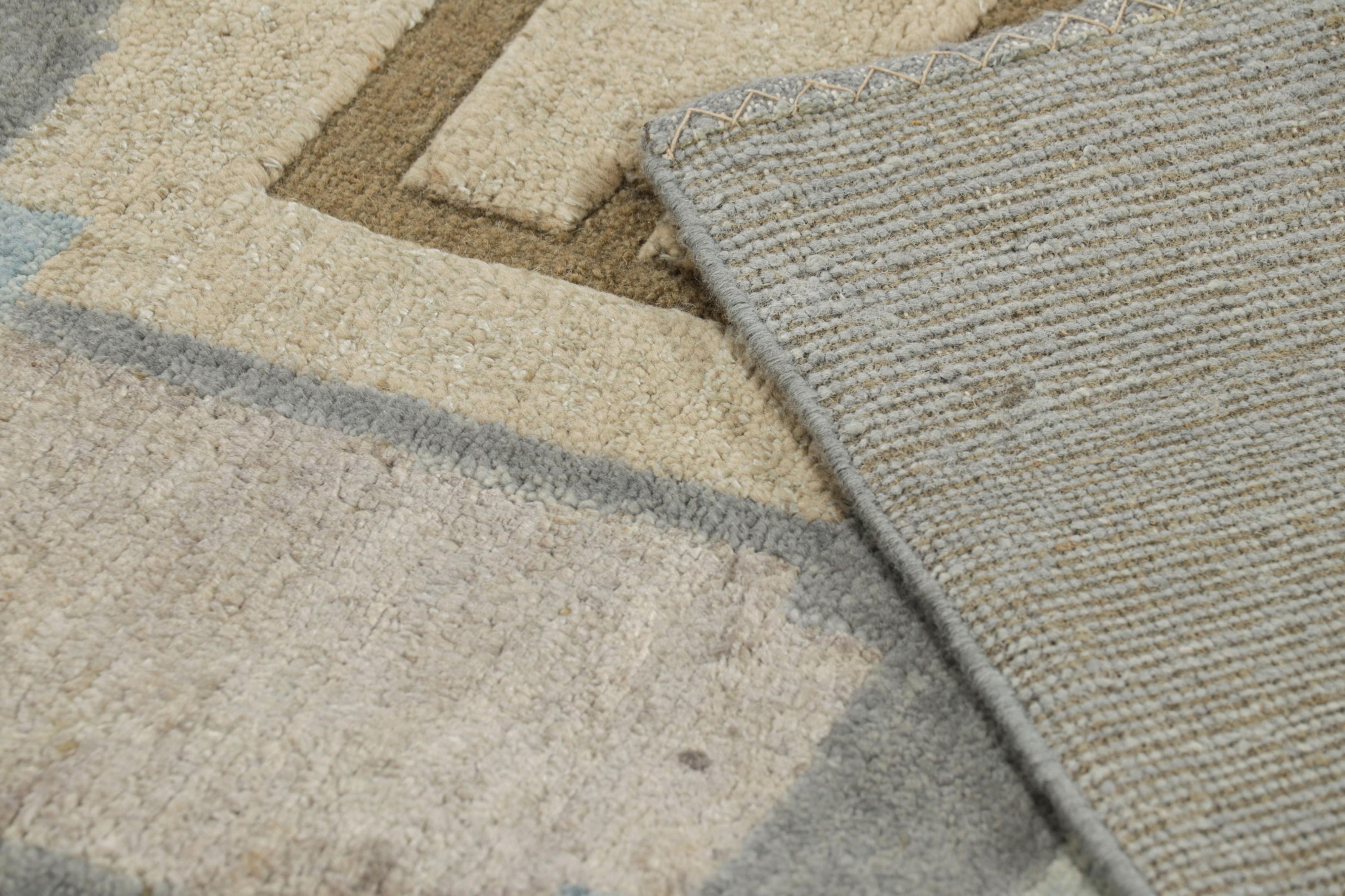 Contemporary Rug & Kilim’s Scandinavian Style Rug in Gray with Multicolor Geometric Patterns For Sale