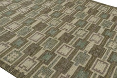 Alfombra de estilo escandinavo Rug & Kilim en verde y azul con motivos geométricos