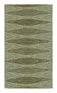 Tapis de style scandinave de Rug 
Kilim en vert et bleu, avec des motifs géométriques