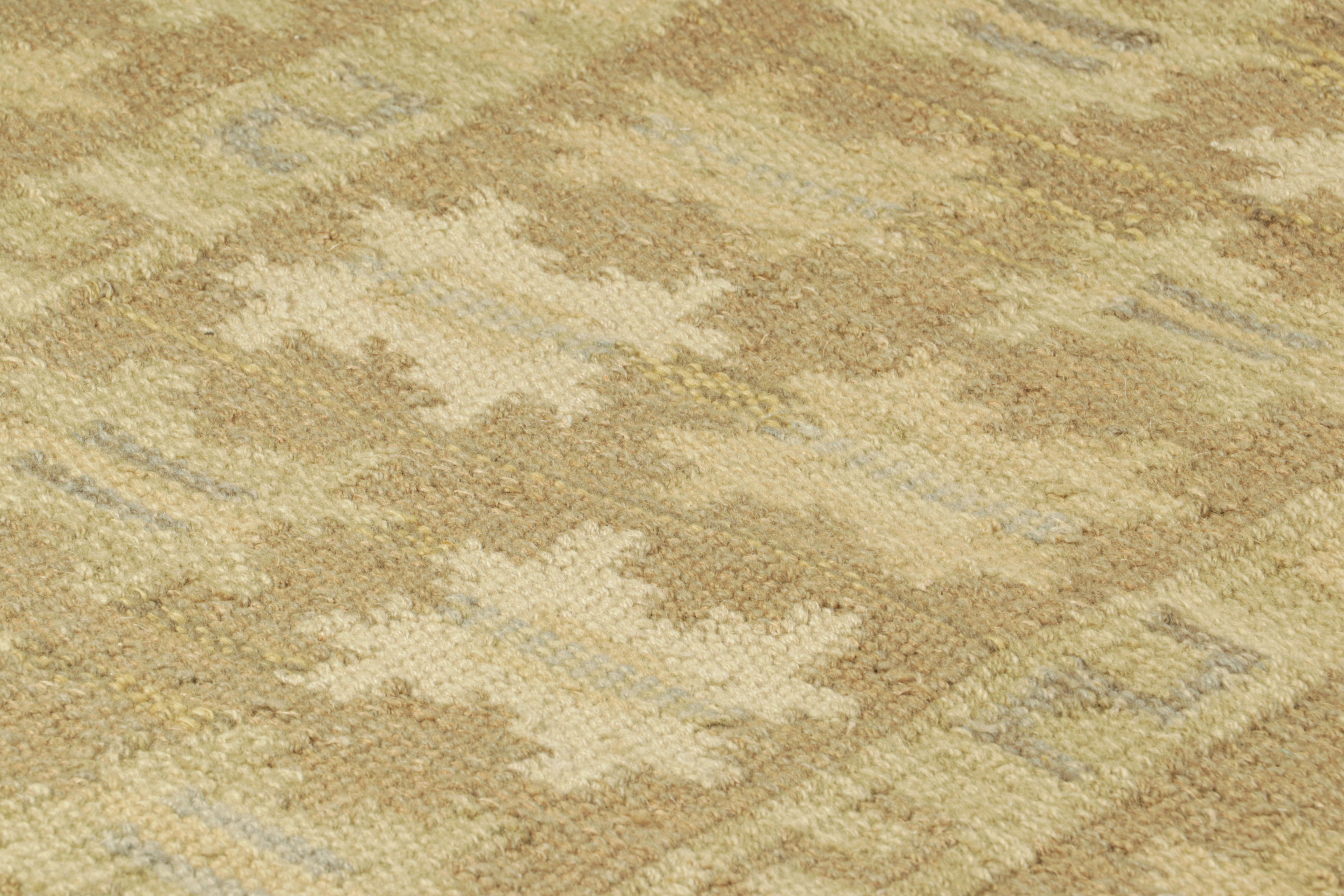 This 3x5 Swedish rug is a bold new addition to Rug & Kilim’s Scandinavian collection. Handwoven in a wool flatweave with undyed natural yarns as well, its design is inspired by Swedish minimalist designs.

On the Design: 

Connoisseurs may admire