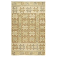 Tappeto in stile scandinavo di Rug & Kilim in verde e marrone con medaglione geometrico