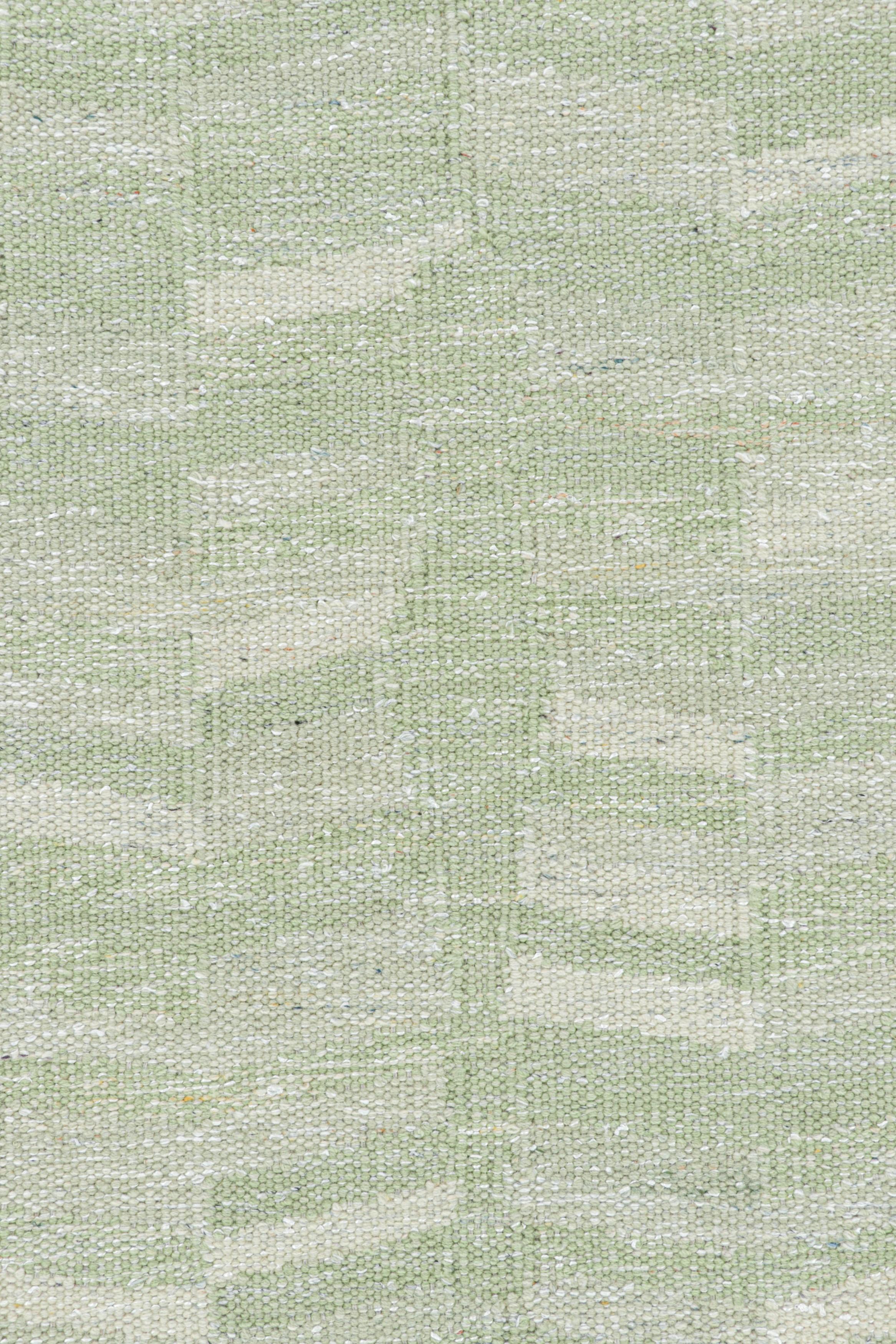 Rug & Kilim: Tappeto in stile scandinavo in verde-blu con motivo geometrico In condizioni Nuovo in vendita a Long Island City, NY
