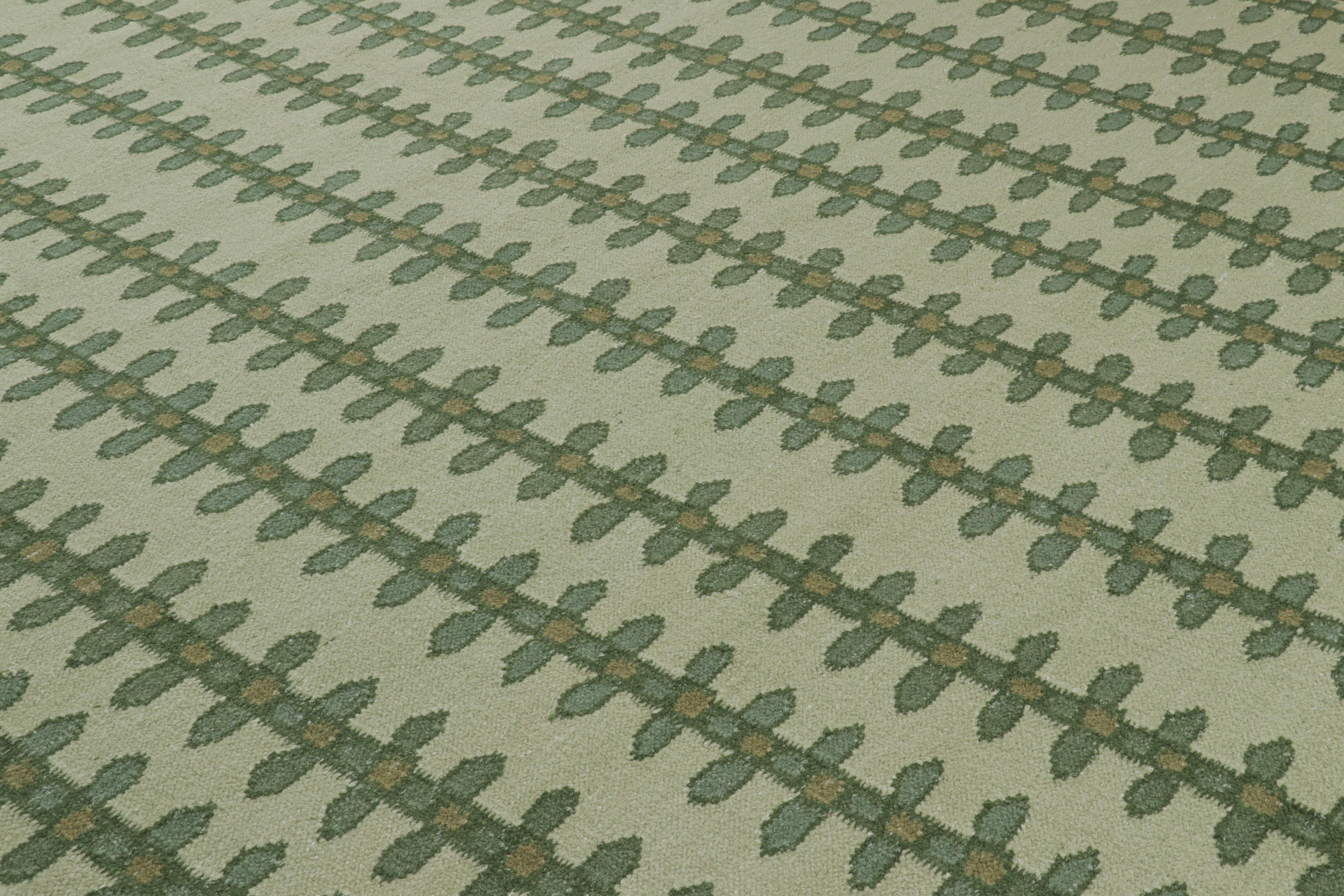 From Rug & Kilim’s Scandinavian Collection, this 10x14 rug is handwoven in a new flat weave construction using a blend of wool and exotic yarns–the soft new texture inspired by alpaca yarns. 

On the design: 

Admirers of the craft may admire our