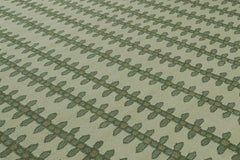 Rug & Kilim’s Scandinavian Style Rug in Green Tones with Floral Stripes