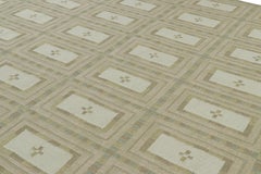 Rug & Kilim - Tappeto in stile scandinavo nei toni del verde con motivi geometrici