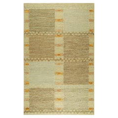 Rug & Kilim’s Scandinavian Style Rug in Green Tones with Geometric Patterns