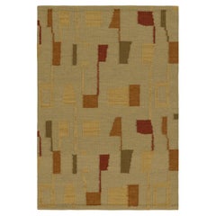 Rug & Kilim’s Scandinavian Style Rug in Green, with Colorful Geometric Pattern