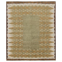 Rug & Kilim - Tappeto in stile scandinavo in verde con motivi geometrici