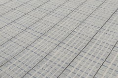 Rug & Kilim’s Scandinavian Style Rug in Light Gray & Blue with Geometric Stripes