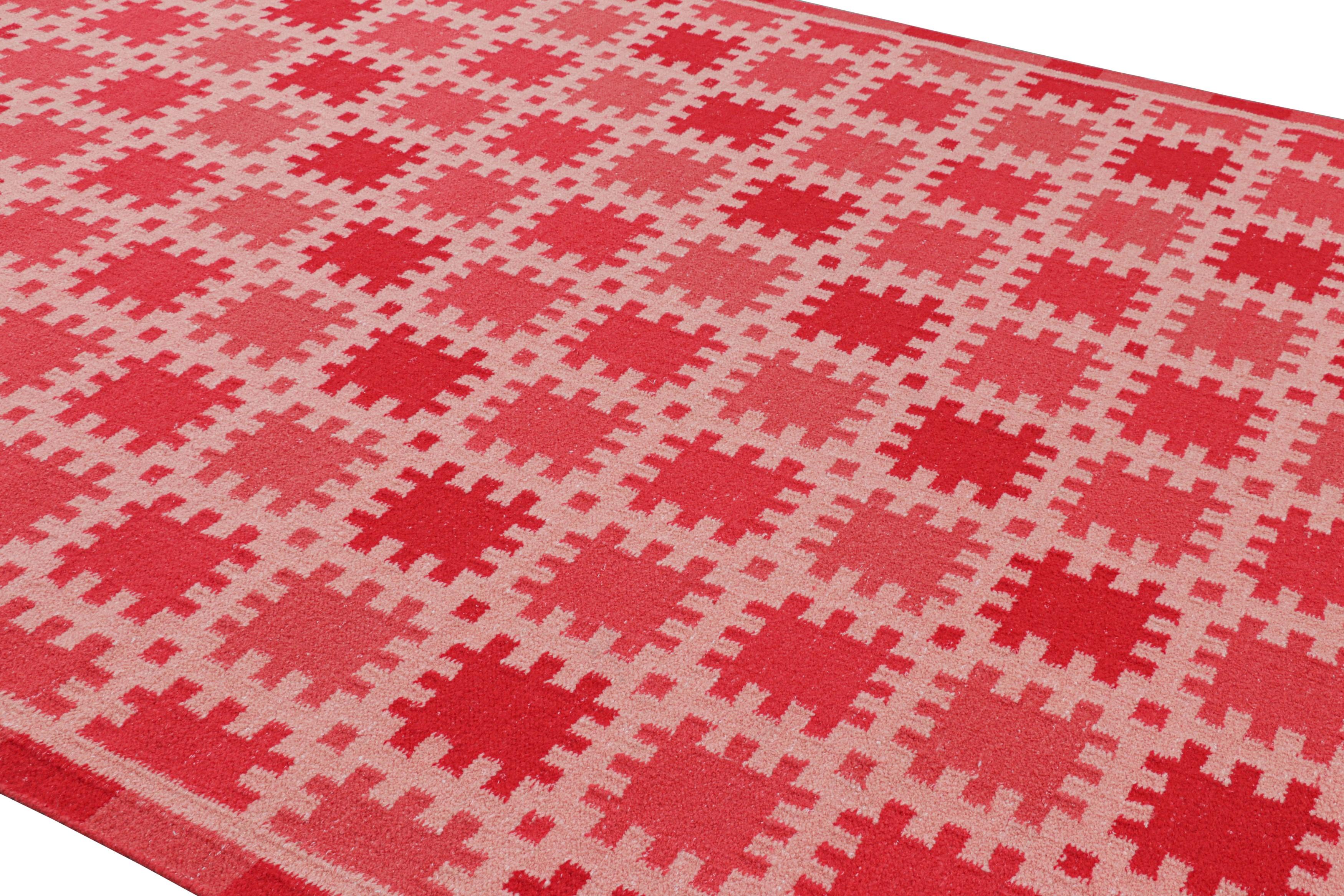 Questo tappeto contemporaneo 9x12 è un'entusiasmante novità della collezione di tappeti scandinavi di Rug & Kilim, tessuti a mano con una nuova struttura a trama piatta che utilizza una miscela di lana e filati esotici ispirati all'alpaca.

Sul
