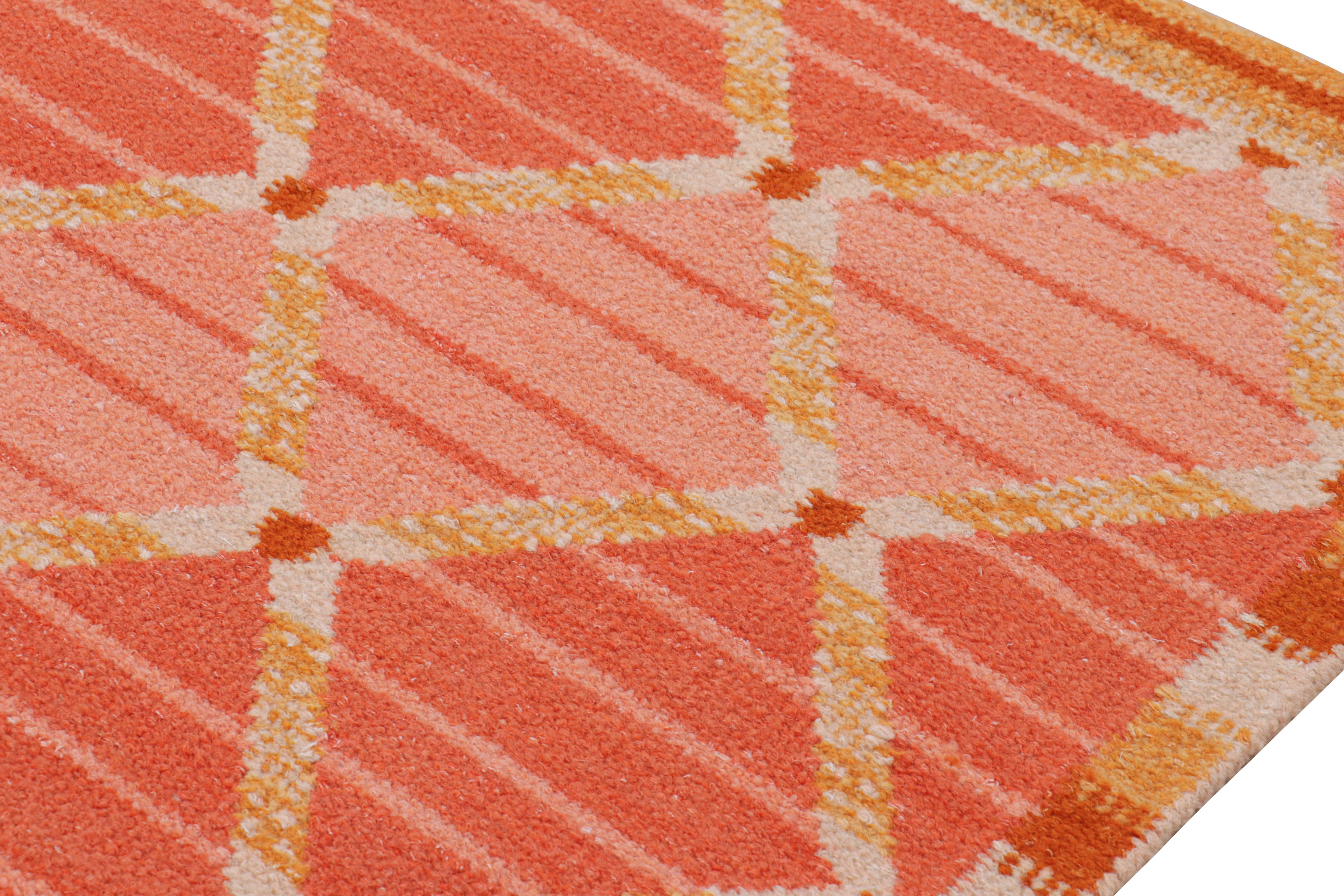 Rug & Kilim's Scandinavian Style Rug in Pink with Geometric Diamond Patterns (tapis de style scandinave en rose avec des motifs géométriques en forme de diamant) Neuf - En vente à Long Island City, NY