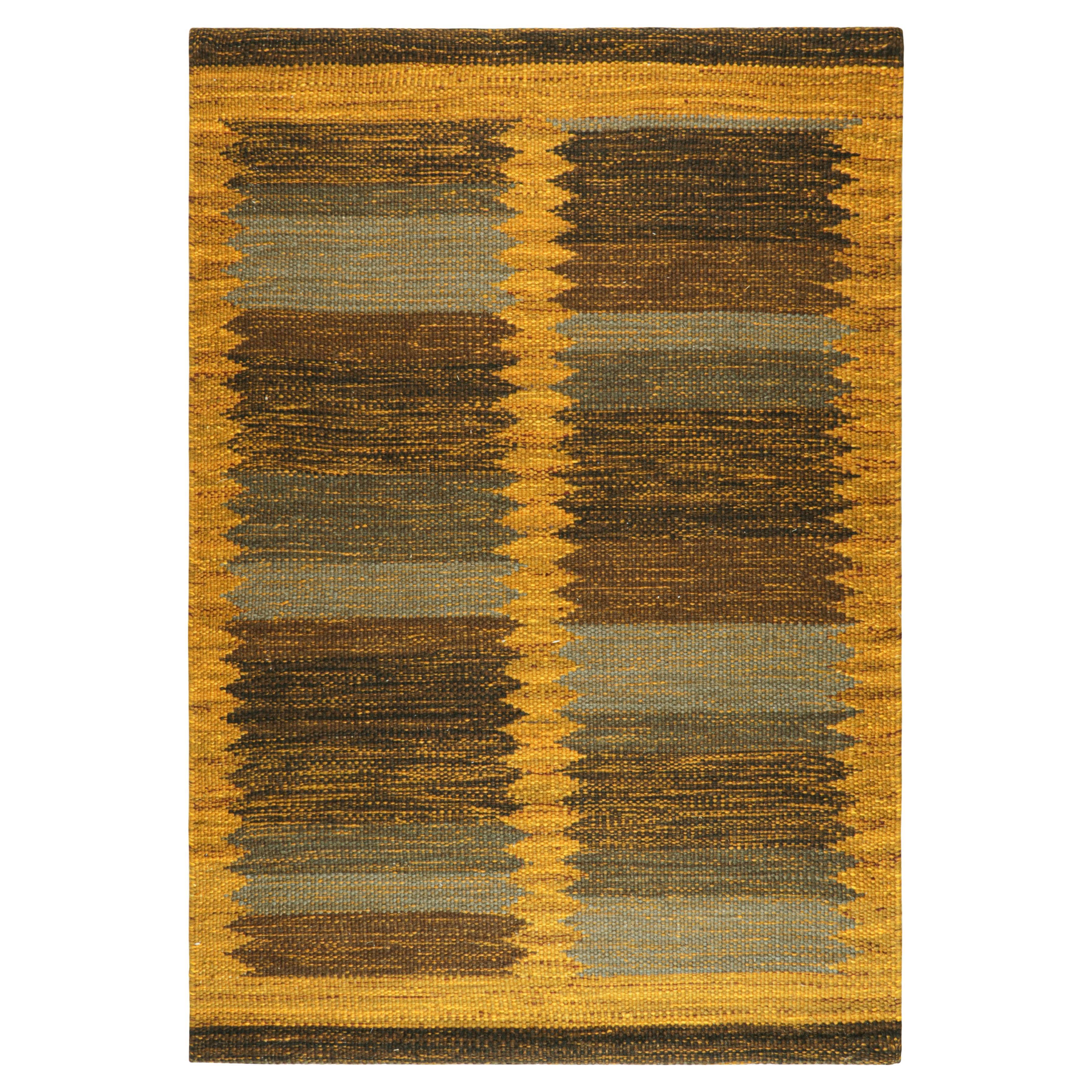 Rug & Kilim’s Scandinavian Style Rug in Rust Tones with Geometric Patterns For Sale