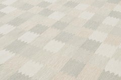 Rug & Kilim’s Scandinavian Style Rug in Taupe and White with Geometric Pattern