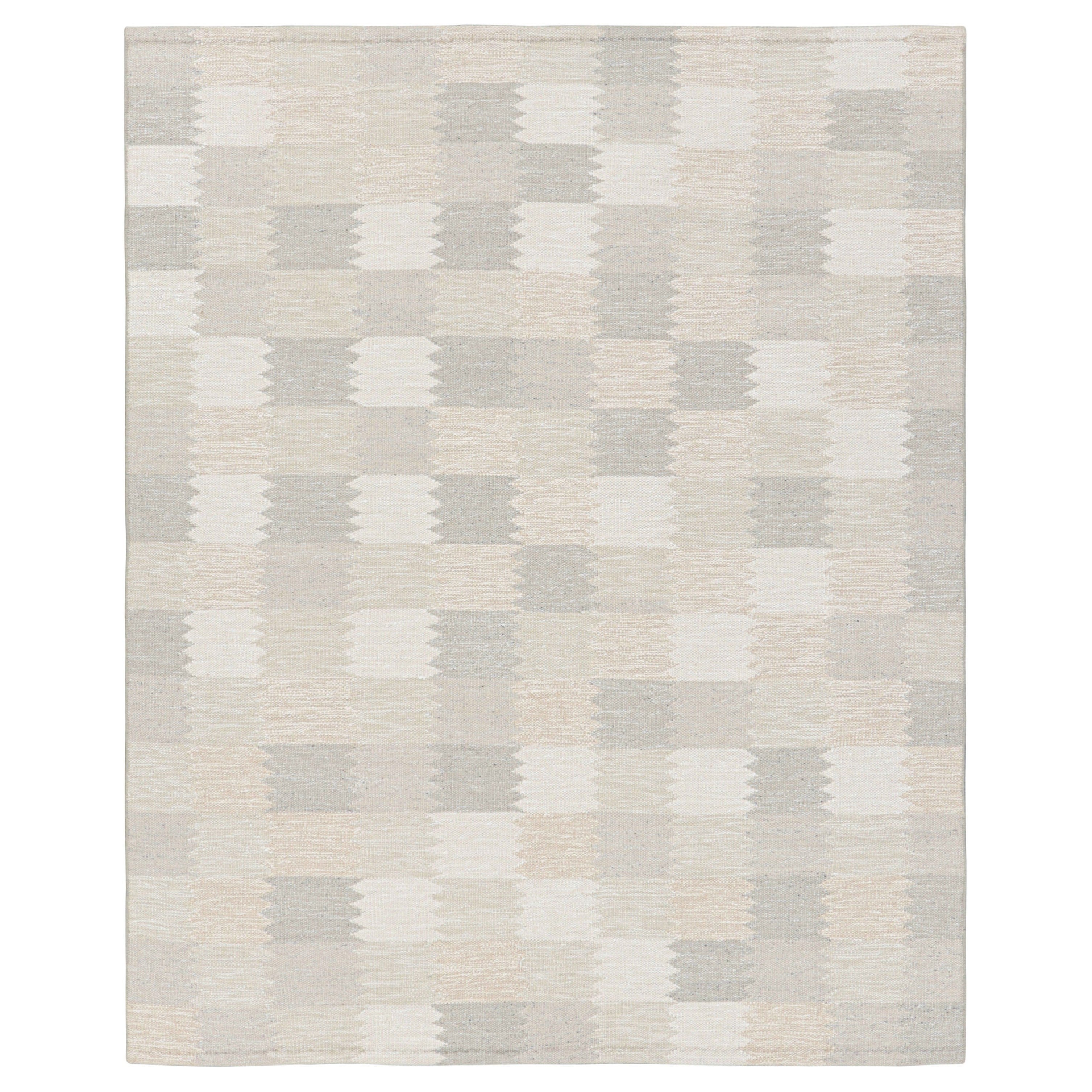 Tapis de style scandinave à motif géométrique en taupe et blanc de Rug
Kilim