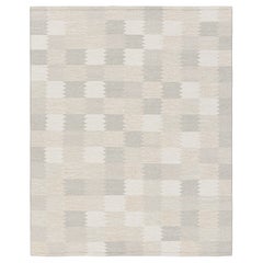 Tapis de style scandinave à motif géométrique en taupe et blanc de Rug 
Kilim