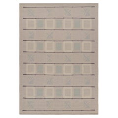 Rug & Kilim: Tappeto in stile scandinavo in bianco e blu con motivi geometrici