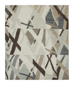 Alfombra de estilo escandinavo de Rug & Kilim con motivos geométricos en blanco, beige y gris