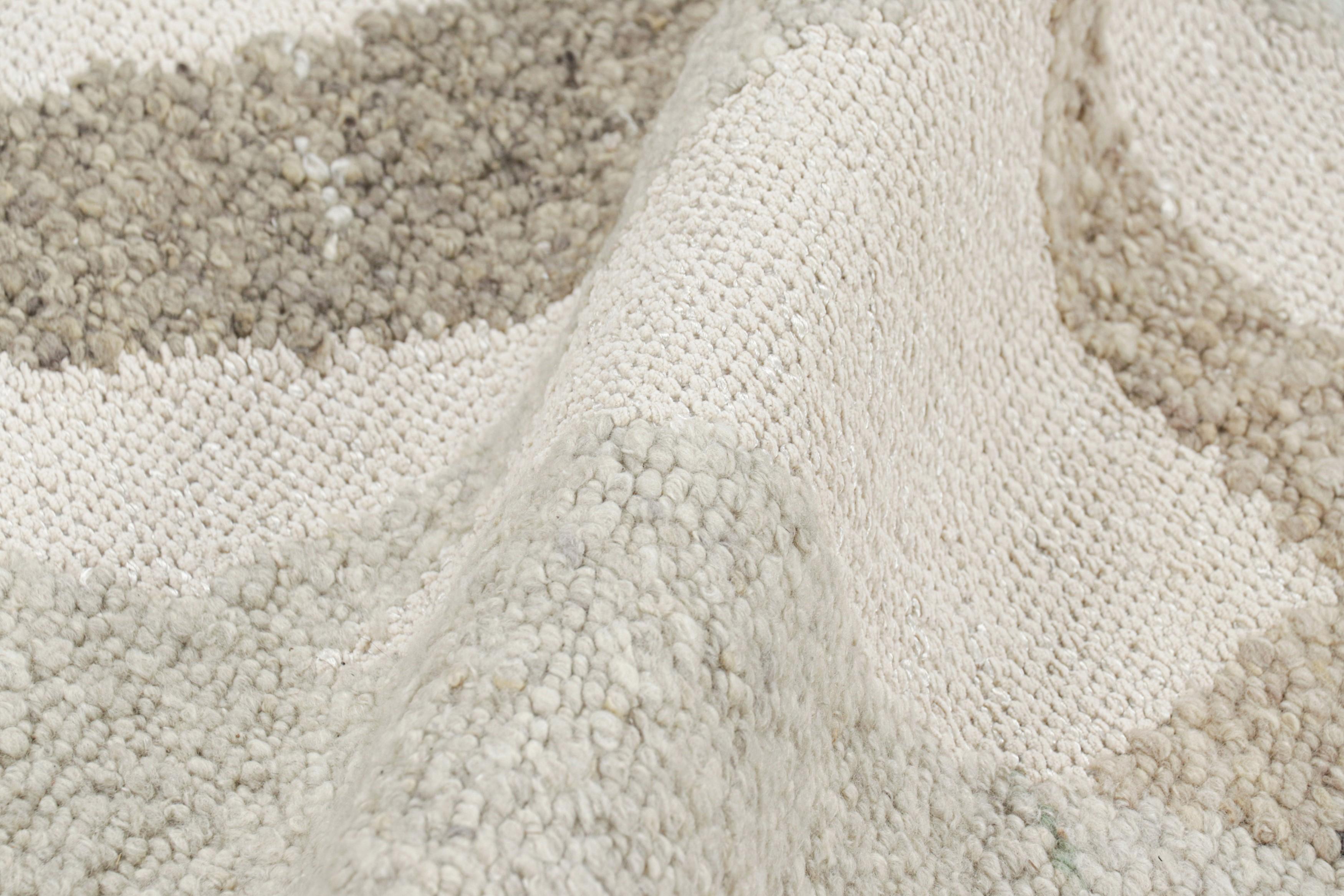 Contemporary Rug & Kilim's Scandinavian Style Rug in White with Abstract Geometric Patterns For Sale