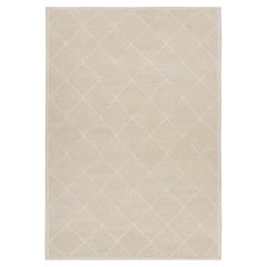 Rug & Kilim’s Scandinavian Style Rug in White with Diamond Lattice Patterns