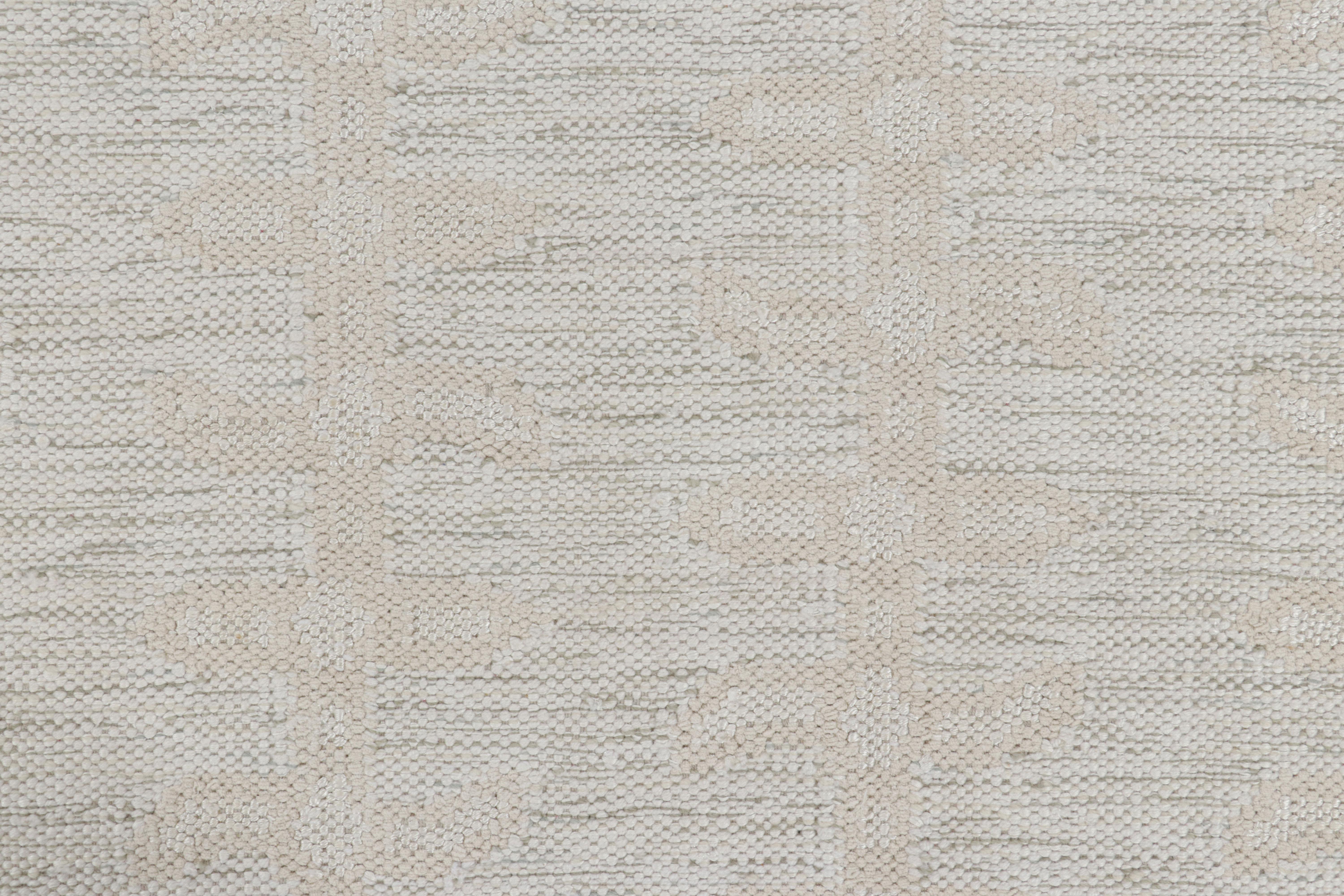 Rug & Kilim's Teppich im skandinavischen Stil in Weiß mit Blumenmustern (Skandinavische Moderne) im Angebot